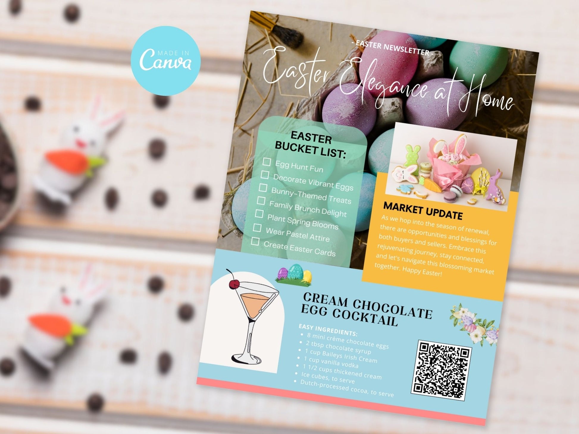 Easter Holiday Newsletter - Festive real estate newsletter template for spreading Easter joy.