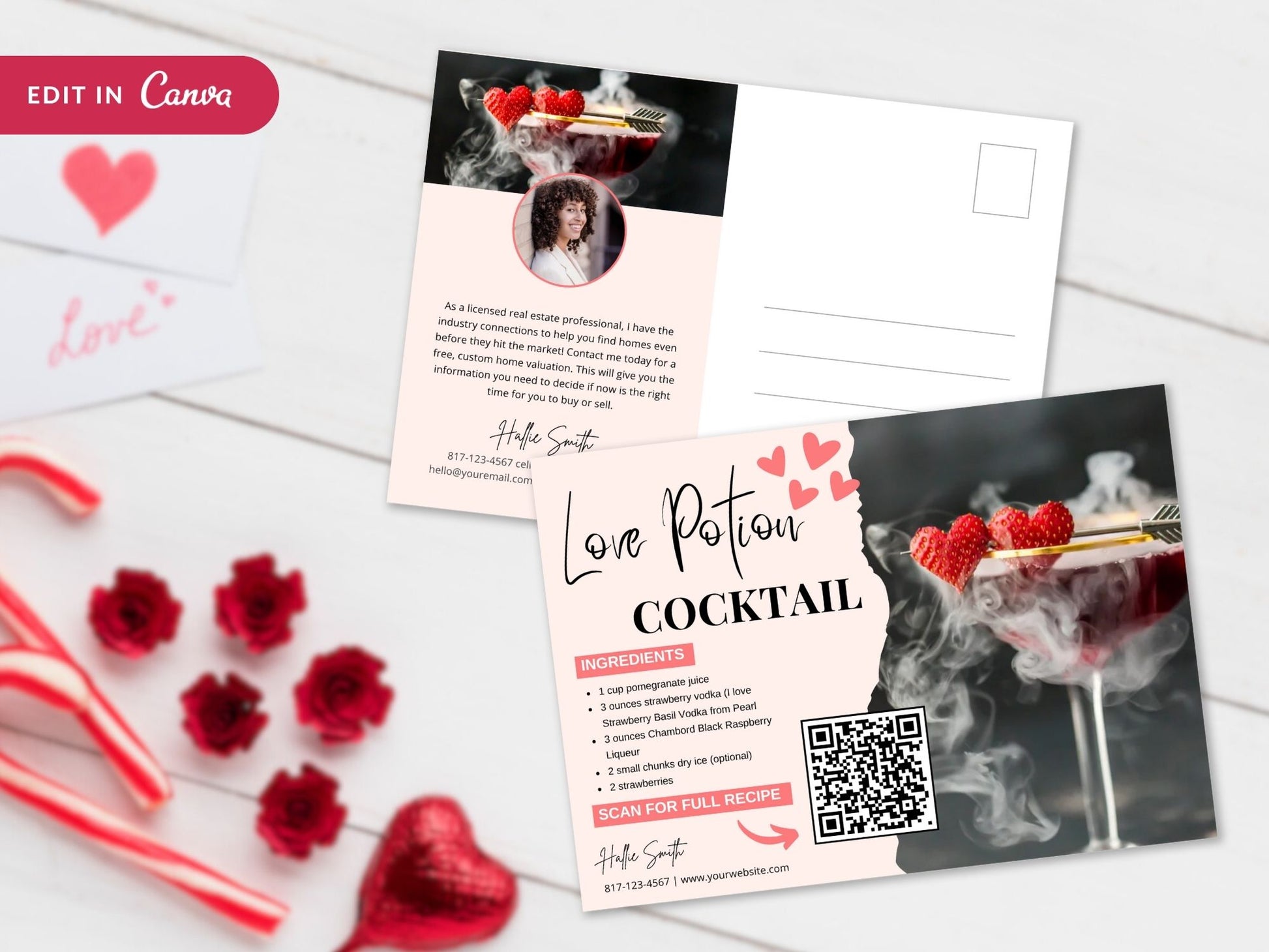 Real Estate Valentine's Day Recipe Postcard Bundle: Spreading Love and Culinary Delights to Clients and Prospects on Valentine's Day
