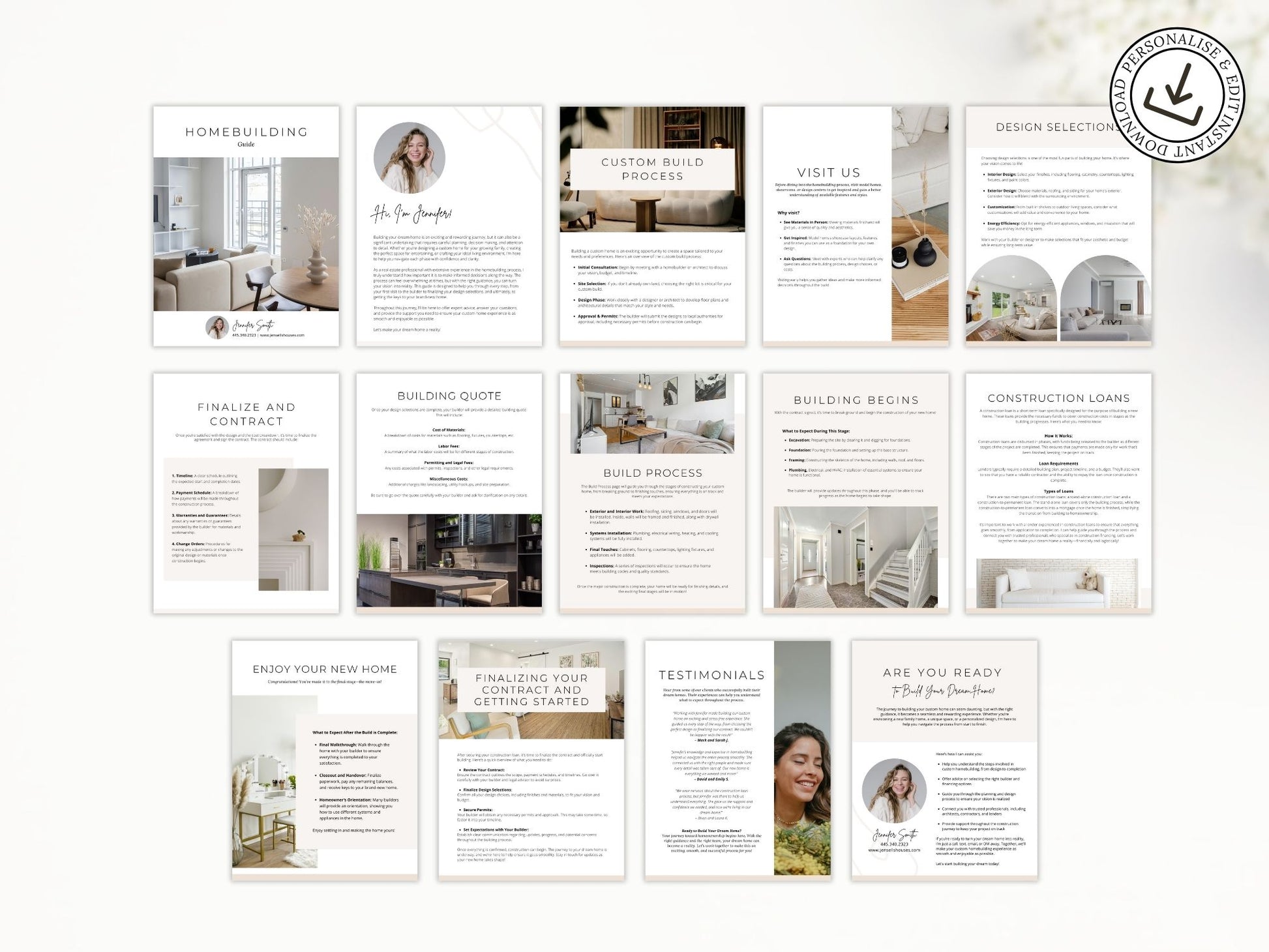 Editable homebuilding guide for real estate agents