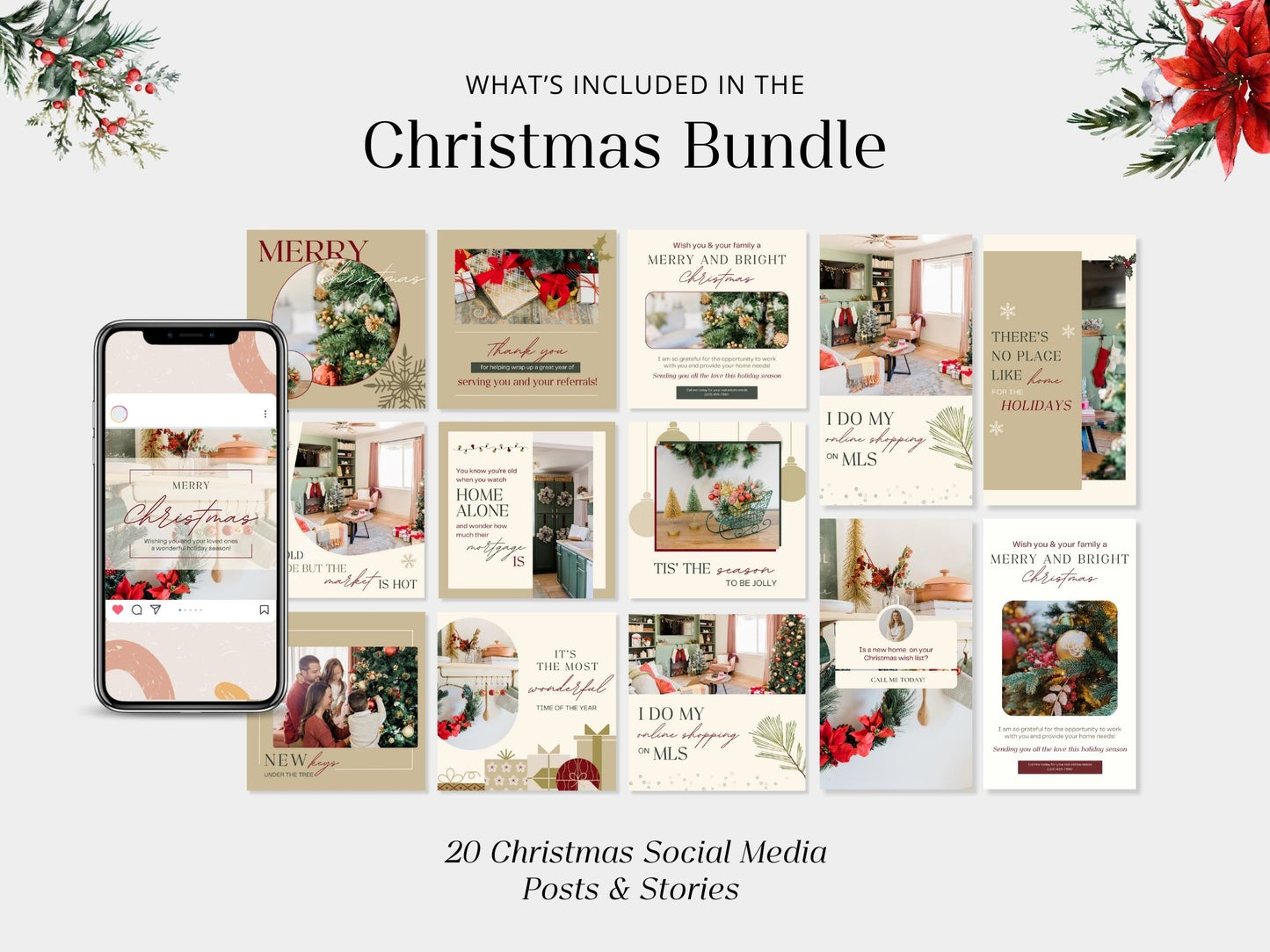 Real Estate Christmas Bundle: A Festive Collection of Templates for Spreading Joy and Cheer in Real Estate Marketing