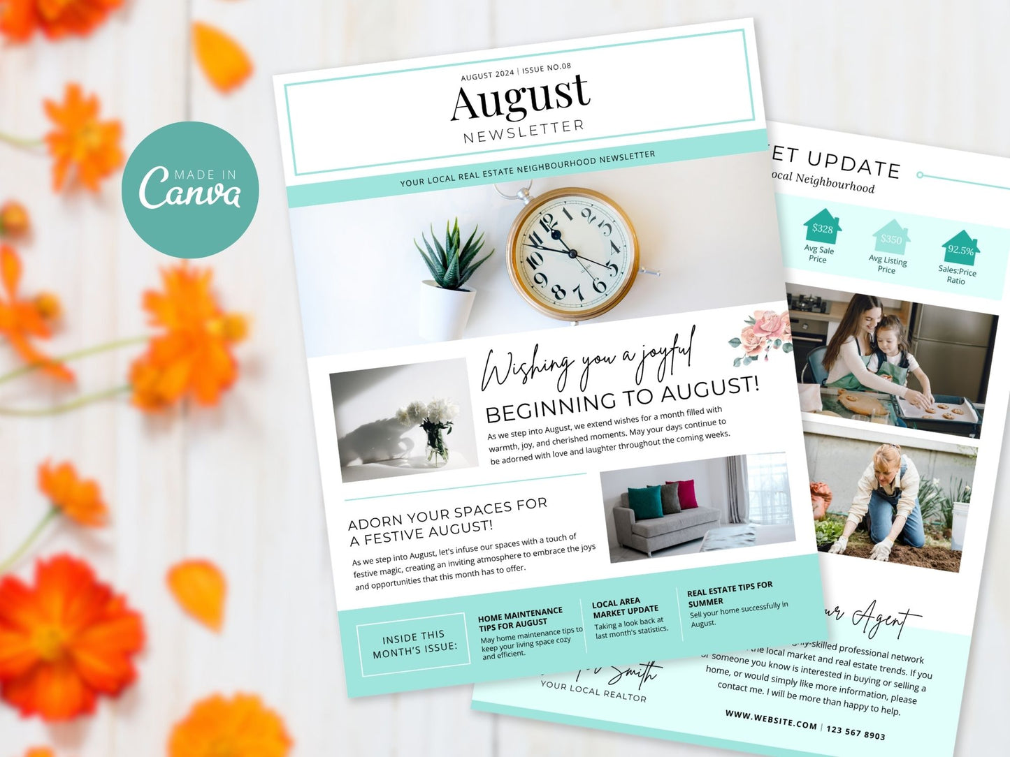 Minimal August Newsletter - Sleek and modern template for real estate updates and insights.