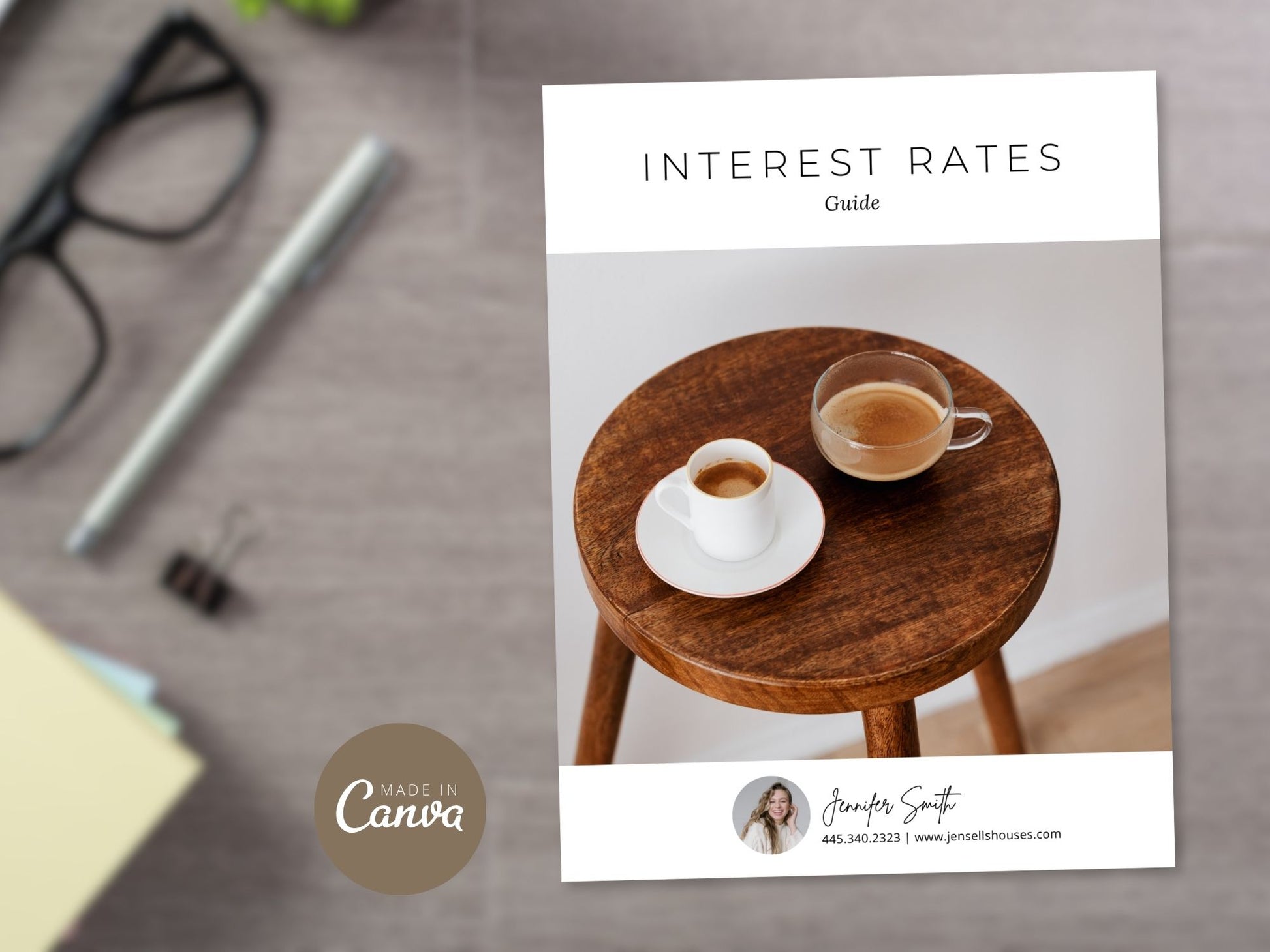 Minimal Interest Rates Guide offering a clear breakdown of interest rates for homebuyers, perfect for real estate agents to share with clients.