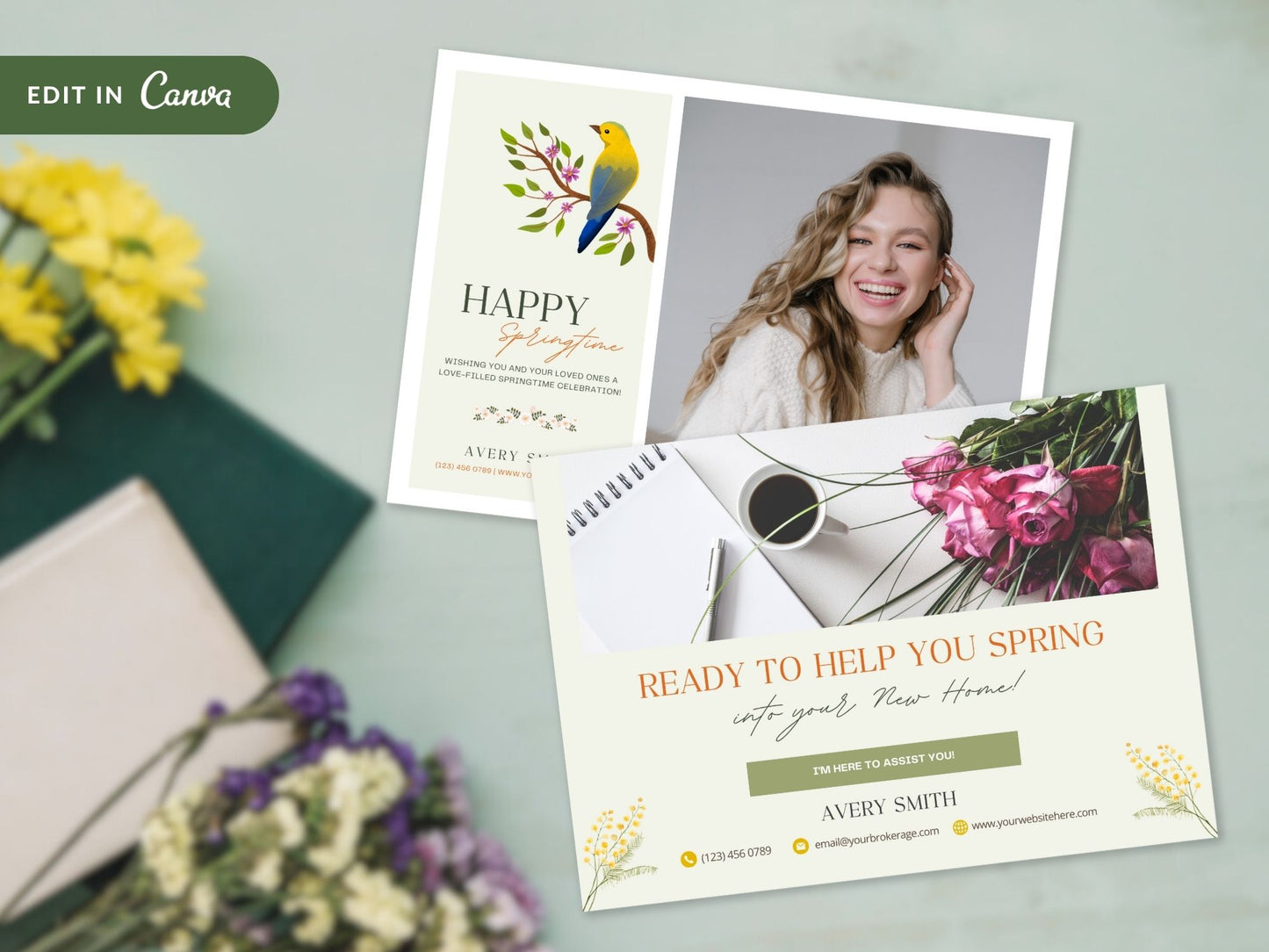 Spring Postcard Bundle - Eye-catching postcards for vibrant real estate marketing in the spring season.