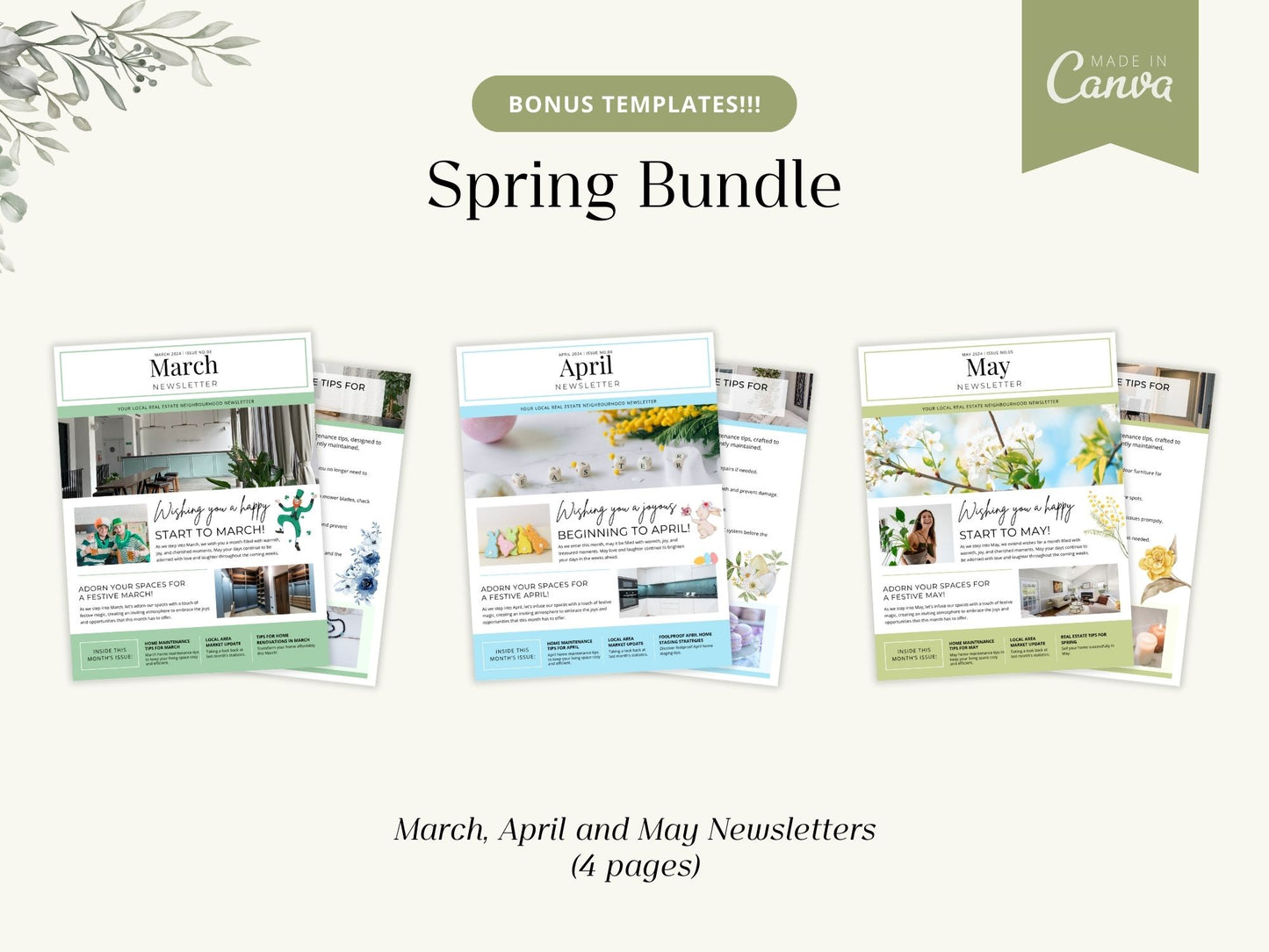 Spring Bundle - A collection of vibrant marketing materials for real estate professionals during the spring season.