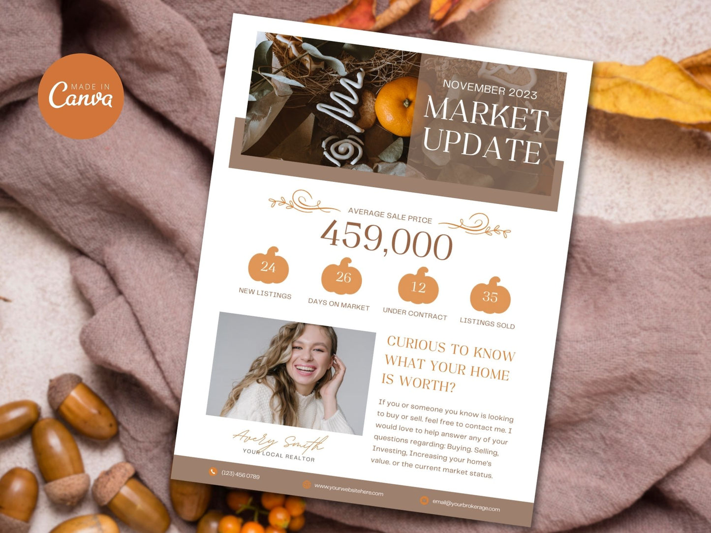 Real Estate Fall Market Update Flyer Vol 02 - Eye-catching flyer delivering essential fall market insights in a visually appealing format for effective communication with clients and prospects.