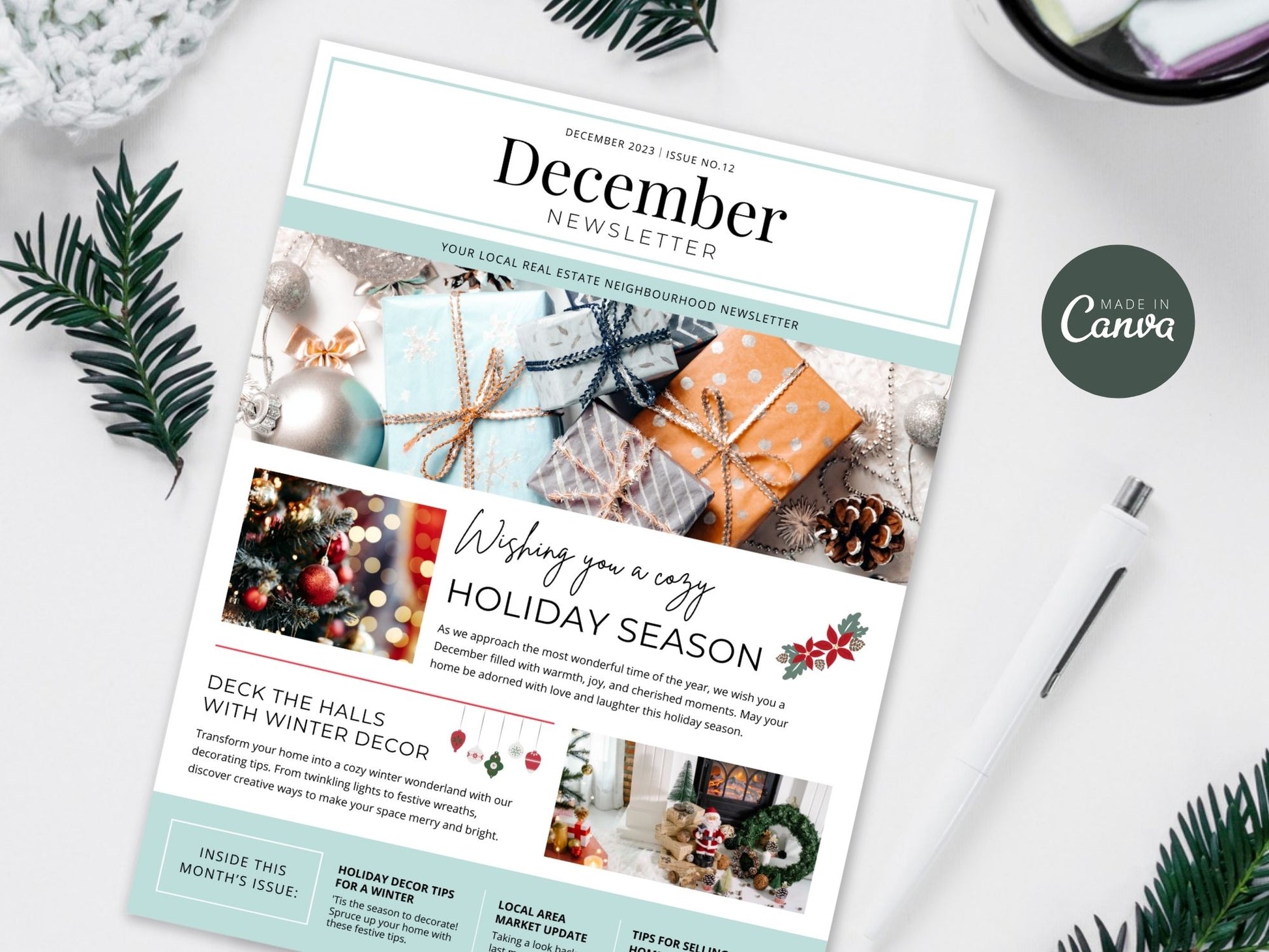 Minimal December Newsletter 2023 - Clean and Stylish Newsletter Template