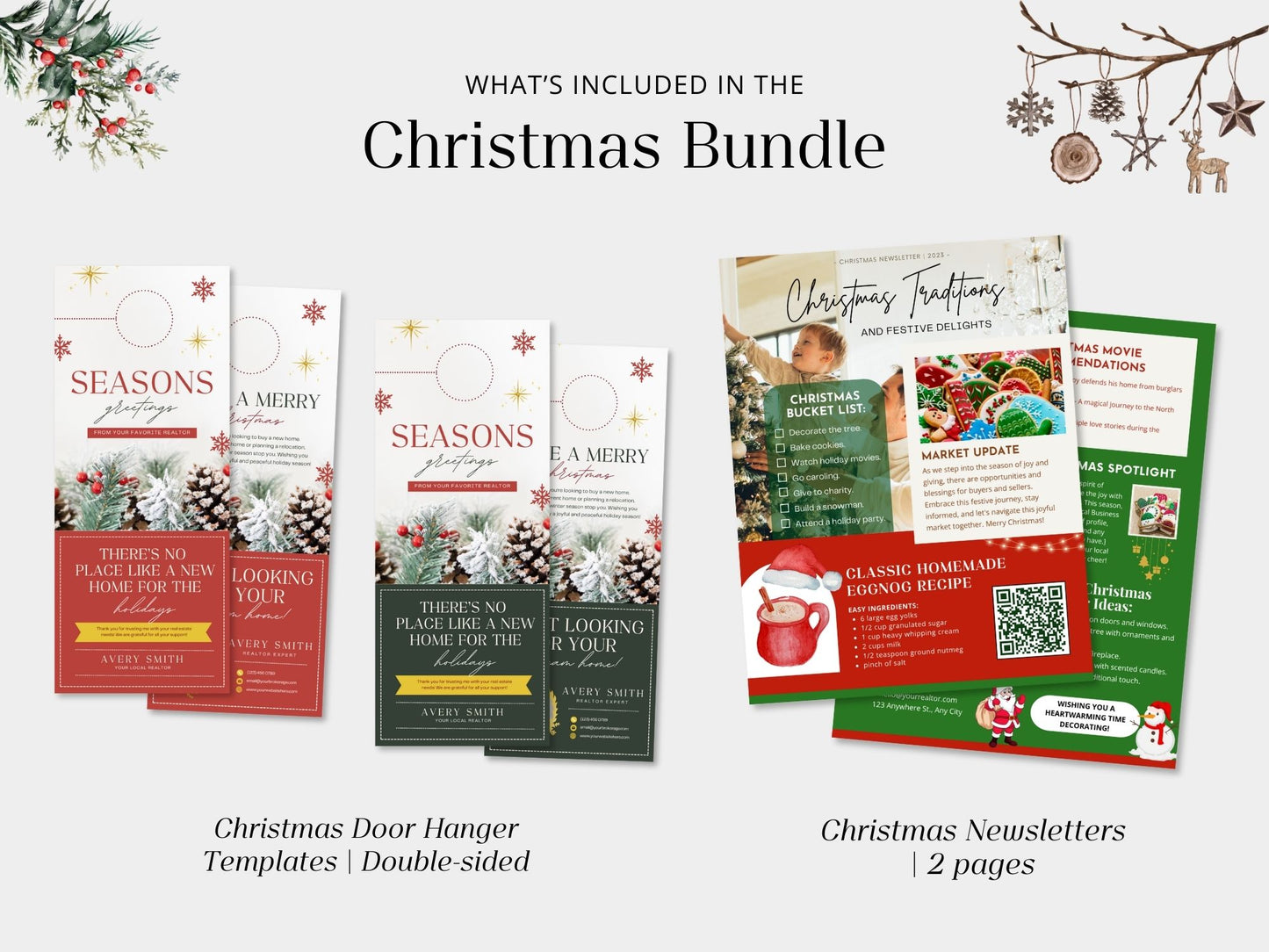 Real Estate Christmas Bundle: A Festive Collection of Templates for Spreading Joy and Cheer in Real Estate Marketing