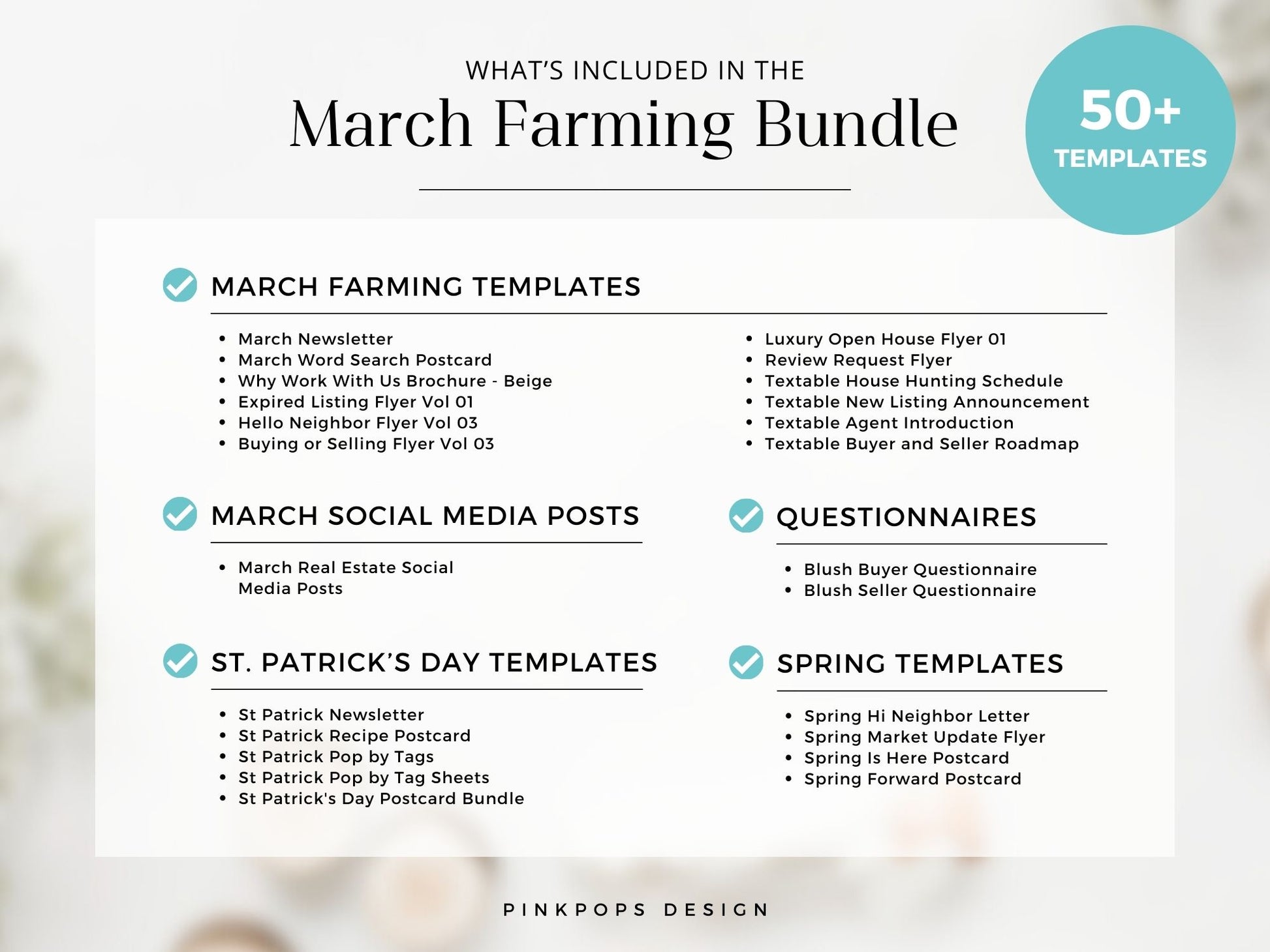 March Farming Bundle - Comprehensive tools for real estate farming and community engagement in March.