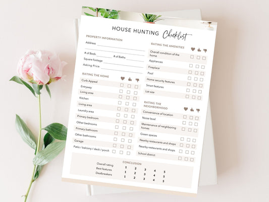 Real Estate House Hunting Checklist - Editable template for optimizing your house hunting experience and ensuring a well-organized and informed approach to finding your ideal home in the competitive real estate market.
