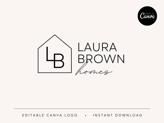 Laura Brown Homes Logo Template - Distinctive and personalized logo designed for stylish real estate professionals.