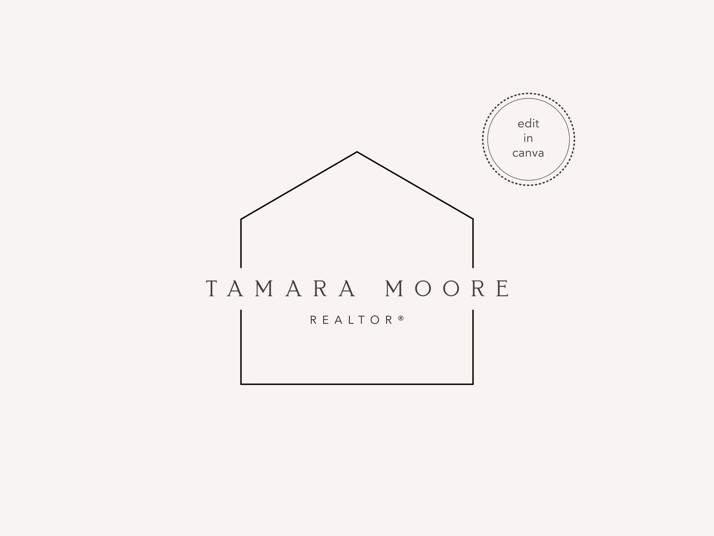 Real Estate Minimal Tamara Moore Logo Template - Clean and modern logo design featuring Tamara Moore, ideal for real estate professionals seeking a minimalistic yet impactful visual identity.