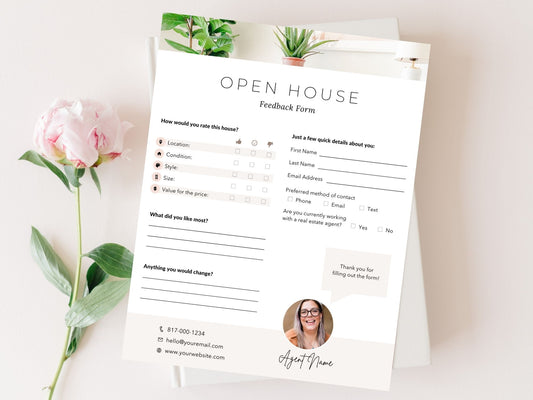 Real Estate Open House Feedback Form - User-friendly template for gathering valuable insights, refining approaches, and enhancing the open house experience in real estate.