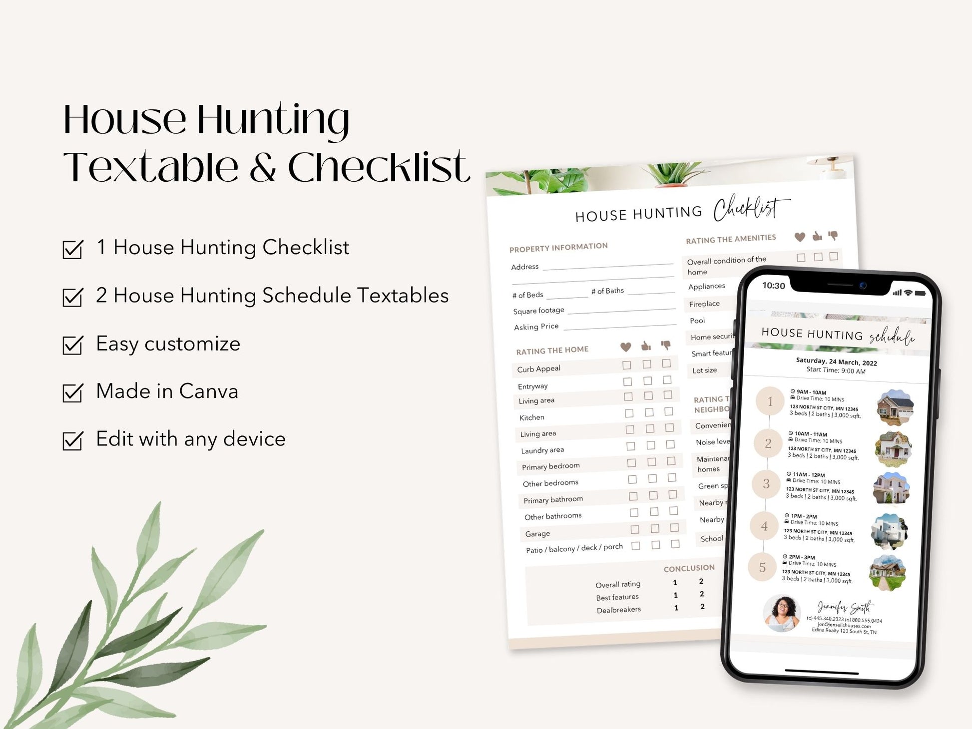 House Hunting Textable and Checklist Bundle - Empower your clients with essential tools for a smooth and organized home search. Elevate your real estate services with this comprehensive bundle.