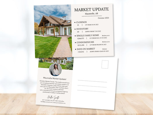 Market Update Postcard - Stay ahead in real estate with timely market insights. Showcase your expertise and commitment to client success with this visually appealing and informative postcard.