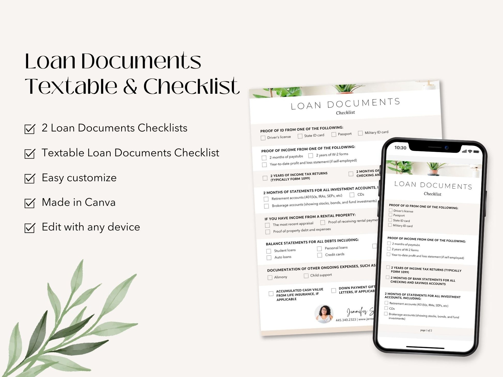 Loan Documents Checklist Textable and Flyer Bundle - Streamline the loan process with a comprehensive Loan Documents Checklist and a convenient Textable Loan Documents Checklist for a smooth loan application journey.