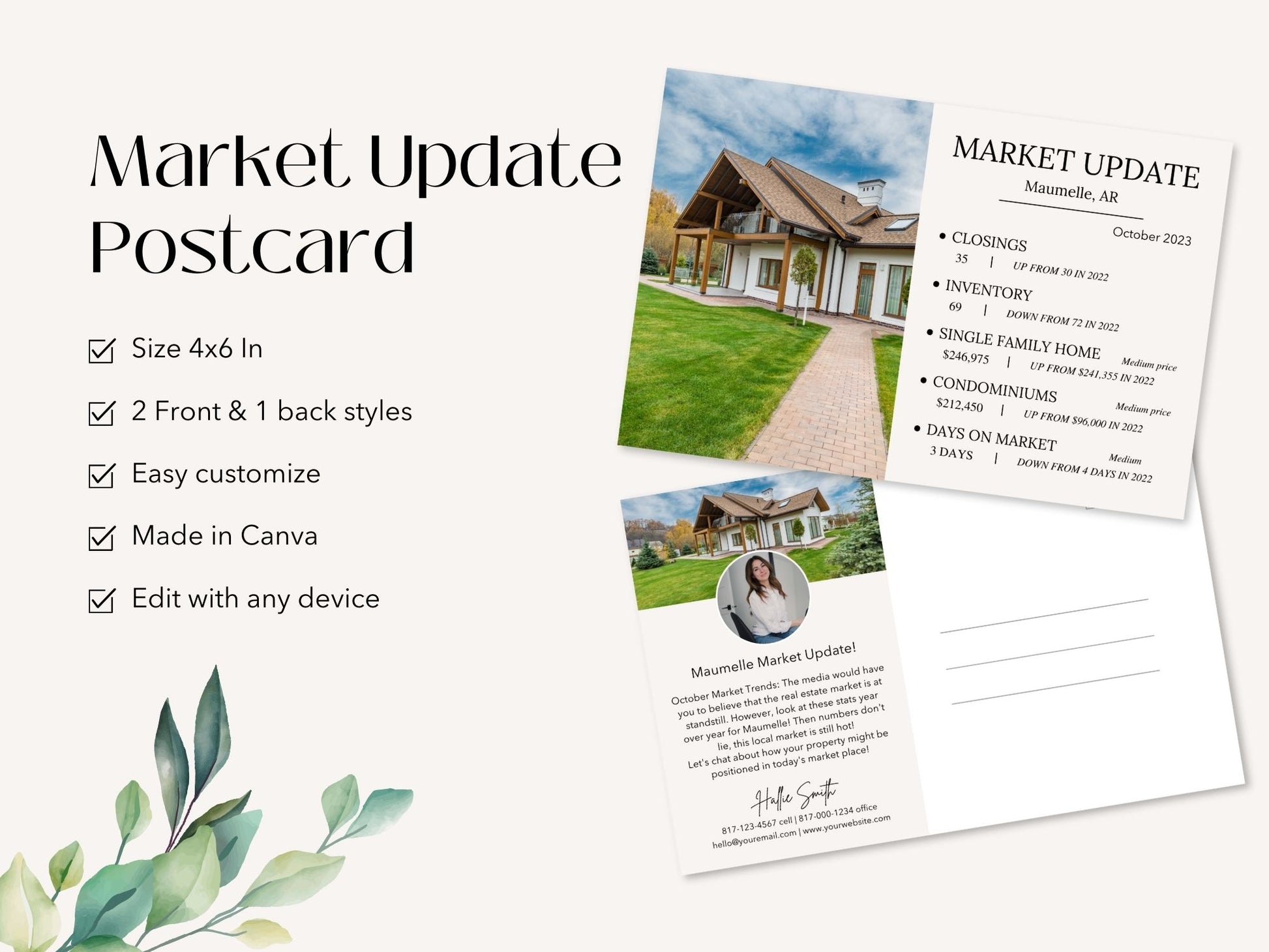 Market Update Postcard - Stay ahead in real estate with timely market insights. Showcase your expertise and commitment to client success with this visually appealing and informative postcard.
