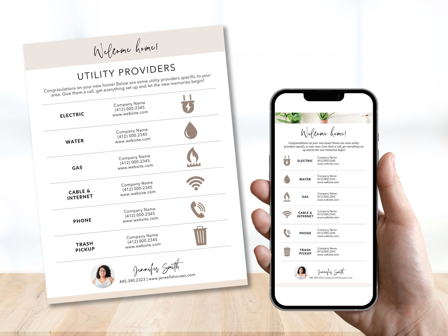 Utility Providers List Textable and Flyer Bundle - Simplify home transitions with an informative Utility Providers Flyer and a practical Textable Utility Providers guide for managing essential services seamlessly